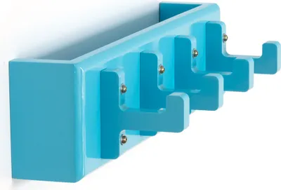 Obrázek produktu pro Homestyle4u 1040, háček na klíče na stěnu, stojan na klíče, dřevo, modrý