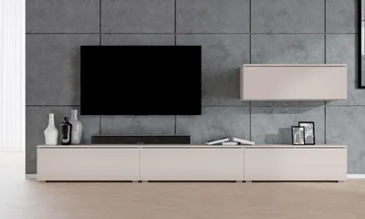Produktbild von AX LIVING Anbauwand Loriano IV Wohnwand beige Kaschmir 300 cm breit