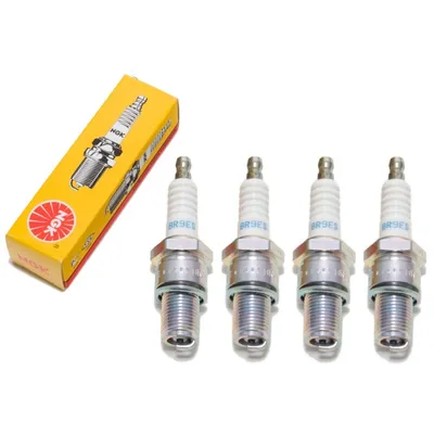 Produktbild von NGK Zündkerzen Set 4x BR9ES Zündkerze entstört, 19,0mm Langgewinde Ø 14,0mm, 3194 / 3988 / 5061 / 5722