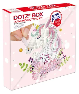 Obrázok produktu pre Diamond Dotz Dreamy Unicorn, Viacfarebný, 1508 kusov, Začiatočník, 220 mm, 220 mm, Malé časti. Nebezpečenstvo zadusenia, Nevhodné pre deti do 36 mesiacov