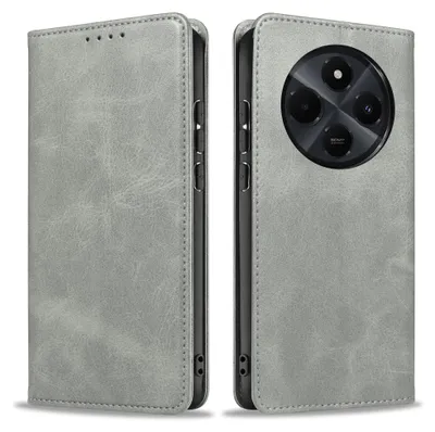 Produktbild von Handyhülle für Xiaomi Redmi 14C Kunstleder Flip Cover Hülle Klapphülle Case Kartenfach Farbe: Grau