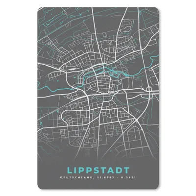 Produktbild von MuchoWow® Mauspad Mousepad Karte - Stadtplan - Lippstadt - Deutschland - Blau 18x27 cm - Mousepads - Maus Mat - Pad - Mausunterlage