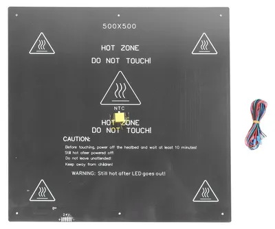 Productafbeelding van Verwarmde printplaat voor 3D-printer, 24 V, 350 W, hoogwaardige printplaat van aluminiumlegering, 500 x 500 mm