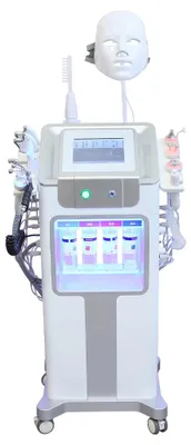 Produktbild von Hydrodermabrasionsgerät - 12-in-1 Gesichtsgerät - Aqua-Peeling - Ultraschall - Sauerstoffinjektion - Hautverjüngung - Weiß