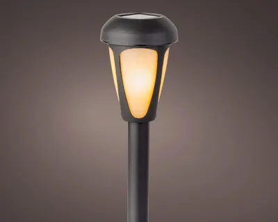 Produktbild von Schwarze Solarpfahlleuchte als Stimmungslicht, spritzwassergeschützt, 7 cm Ø, 24,2 cm H