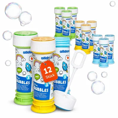 Produktbild von 12er Seifenblasen Set mit Murmel-Labyrinth - Doppelspaß für Kinder & Erwachsene bei Partys, Hochzeiten und Kindergeburtstagen