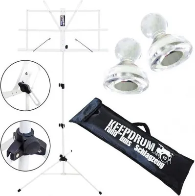 Immagine prodotto di keepdrum MUS2WH leggio bianco con 2 magneti
