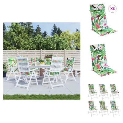 Image de vidaXL Coussins de chaise à haut dossier 6 pcs. Multicolore Tissu Oxford - Coussin d'assise