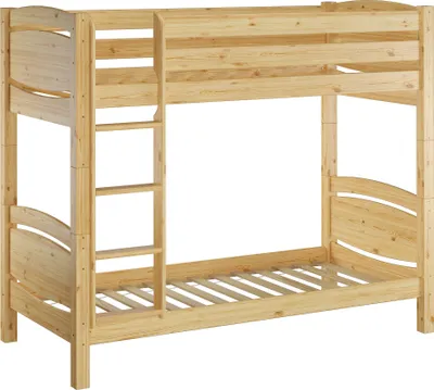 Produktbild von Etagenbett Massivholz Kiefer 90x200cm hohes Stockbett Zubehör wählbar V-60.13-09Ni100Rollrost inkl.