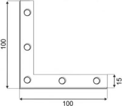 Produktbild von 10x Stuhlwinkel 100x100x15x2,0 mm verzinkt