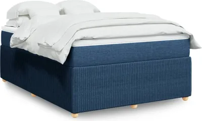 Produktbild von Boxspringbett mit Matratze Blau 140x200 cm Stoff, Klassische Betten 2024 Neu DesignMöbel