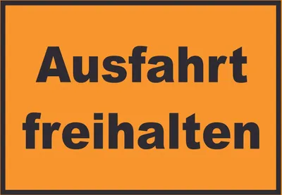 Produktbild von Ausfahrt freihalten Schild schwarz-orange A4 (210x297mm)