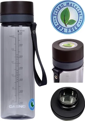 Produktbild von Casno Trinity Tritan-Flasche 800 ml Grau.