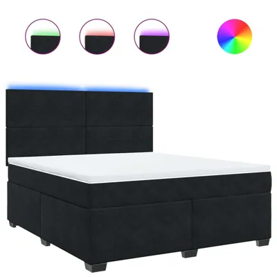Produktbild von vidaXL Boxspringbett mit Matratze Schwarz 180x200 cm Samt