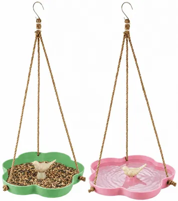 Produktbild von Vogeltränke 2er Set Futterstelle Vogel Bad Tränke Futterschale Garten Terrasse