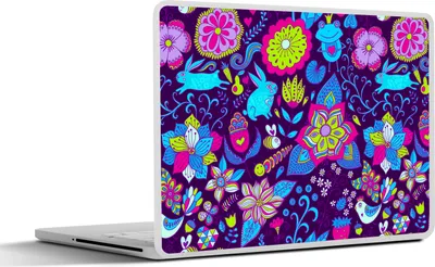 Produktbild von MuchoWow® Laptop Aufkleber Sticker Cover Mädchen - Kaninchen - Rosa - Muster - Mädchen - Kinder - Kinder 31x22.5 cm - Laptop-Deko