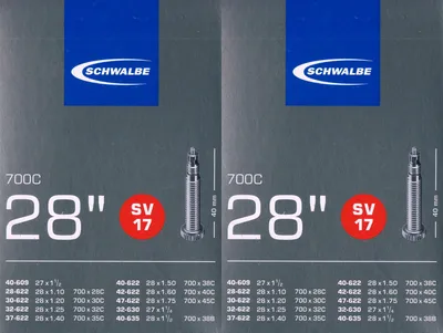 Produktbild von 2x Schwalbe SV 17 Schlauch 28 622 Ventil: Französisch Sclaverand SV17 28 Zoll