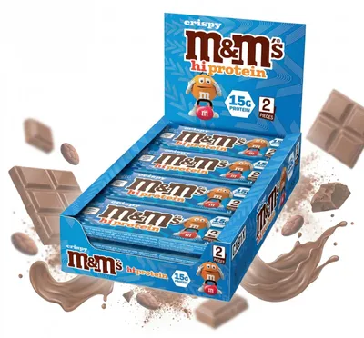 Produktbild von M&M's Crispy High Protein Bar (12x52g) Milk Chocolate - Riegel - Protein-Riegel