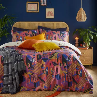 Image de Furn - Abstrakt - Parure de lit "Eivissa" RV3245 (Kingsize) (Magenta)