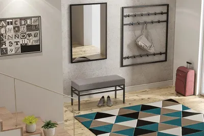Produktbild von Hocker, Sitzgelegenheit für den Flur, Loft-Bank für den Vorraum „Frida“ 70 cm