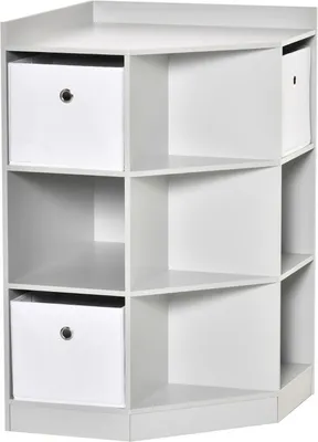 Image de Fortuna Lai Étagère d'angle pour enfants avec 3 boîtes de rangement Rangement pour jouets dans la chambre d'enfants de 3 à 12 ans Gris 57,4 x 57,4 x 94 cm
