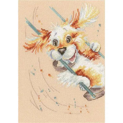 Produktbild von RTO Kreuzstich Set "Fröhliches Schaukeln" M706, Zählmuster, 15,5 x20 cm
