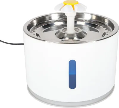 Produktbild von KIK KX2985 Trinkbrunnen für Haustiere, LED, 2400 ml, USB, weiß