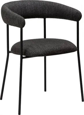 Immagine prodotto di (Set di 2) Sedia da pranzo Plenti Dan-Form con braccioli Bouclé nero.