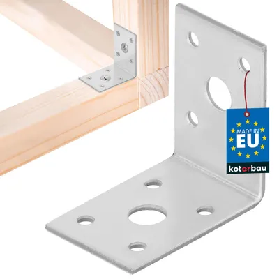 Produktbild von KOTARBAU® Winkelverbinder 50 x 50 x 35 mm verzinkter Stahl Silber Schwerlastwinkel Balkenverbinder Möbelwinkel Winkelblech Holzverbinder Regalwinkel Winkel Metall Verzinkt Stabil Langlebig Stahlwinkel