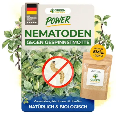 Produktbild von Nematoden gegen Gespinstmotten – 5 Mio. - Gespinstmotten bekämpfen, Mittel gegen Gespinstmotten, Nematoden gegen Gespinstmotte, Raupen bekämpfen
