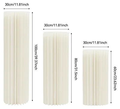 Produktbild von Blumenständer - Dekorationssäule für Hochzeiten - 3er-Set - Wabenpappe - PVC-Platte - Tragfähigkeit 25–30 kg - Faltbar und wiederverwendbar