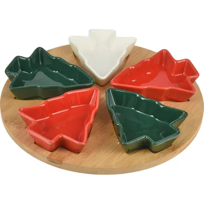 Productafbeelding van Serveerschaaltjes in de vorm van kerstbomen, set van 6