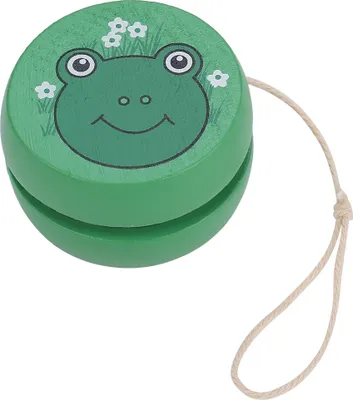 Produktbild von Nettes Cartoon -Muster hölzerne Yoyo -Ballspielzeug Frühschulunterricht für Kinderkind (Frosch)