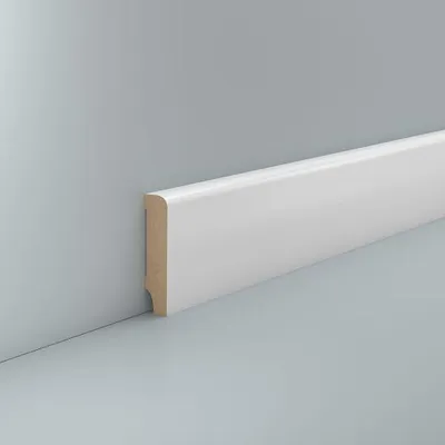 Produktbild von Sockelleiste MDF 13 x 58 Weiß RAL 9016 Foliert Fußleiste