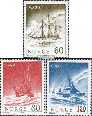 Produktbild von Briefmarken Norwegen 1972 Mi 649-651 (kompl.Ausg.) postfrisch Polarschiffe