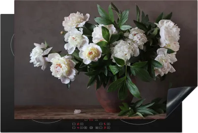 Produktbild von KitchenYeah© Herdabdeckplatte Blumen - Stilleben , 80x52cm, Küche Deko, Glaskeramikkochfeld Herdabdeckung, Abdeckplatte fùr Kochfeld