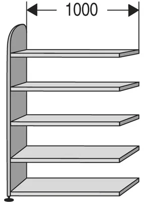 Produktbild von Regalfeld Büroregal Dante BXHxT 1000x1900x325mm weiß 5 Böden