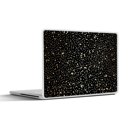 Produktbild von MuchoWow® Laptop Aufkleber Sticker Cover Gold - Schwarz - Tupfen - Muster 25x18 cm - Laptop-Deko