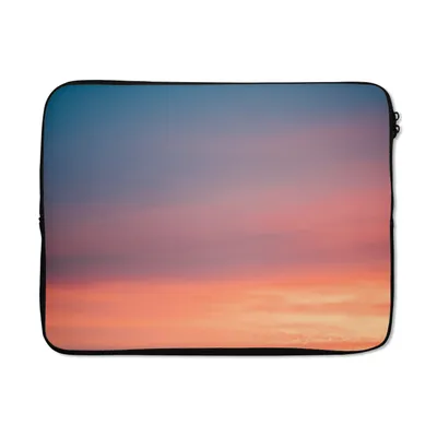 Produktbild von MuchoWow® Laptop Hülle 17 Zoll Laptoptasche Sonne - Himmel - Wolken - Rosa - Zipper - Schutzabdeckung