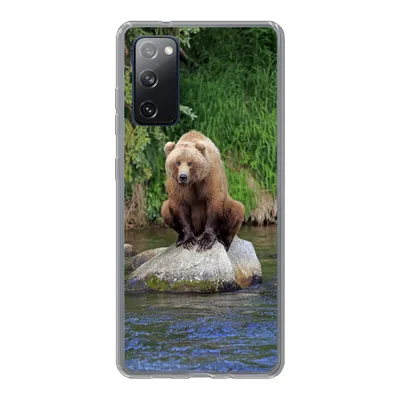 Produktbild von MuchoWow® Handyhülle Schutzhülle Hülle für Samsung Galaxy S20 FE Bär - Stein - Tier Silikon Softcase Handy Hülle - Abdeckung
