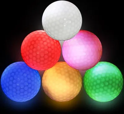 Produktbild von Golfbälle für Nachttraining - Set aus 6 - Farben: Rot, Gelb, Grün, Blau, Weiß, Rosa