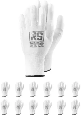Productafbeelding van 12 Paar Montagehandschoenen Nylon Polyurethaan Coating Maat 10 Wit - Robuust en Nauwkeurig