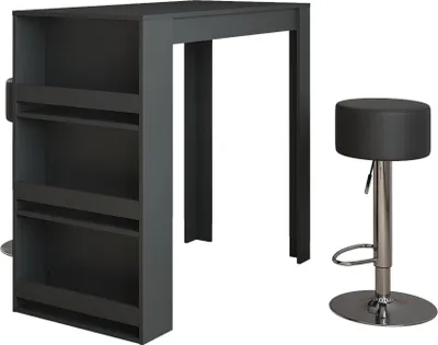 Produktbild von Bartisch-Set Vicco Repose Anthrazit 57 x 117 cm mit 2 Barhockern, Model 55721