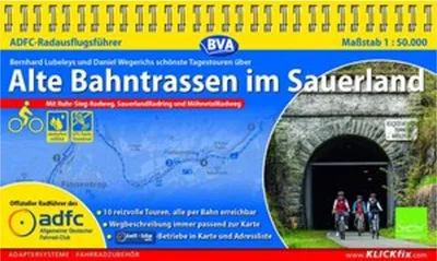 Image de Guide ADFC des excursions à vélo Anciennes voies ferrées dans le Sauerland 1:50.000 Reliure pratique en spirale, résistant aux déchirures et aux intempéries, téléchargement des traces GPS