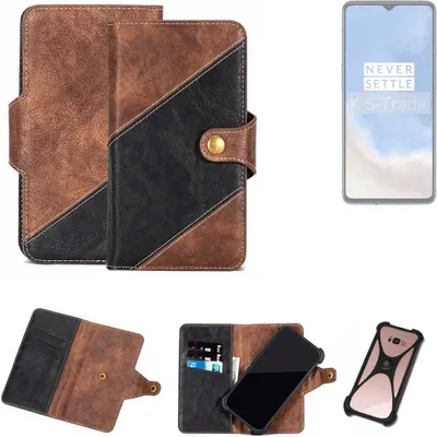 Produktbild von K-S-Trade Handyhülle Schutzhülle Bookstyle Case kompatibel mit OnePlus 7T Klapphülle Cover Hülle Schutztasche 1x