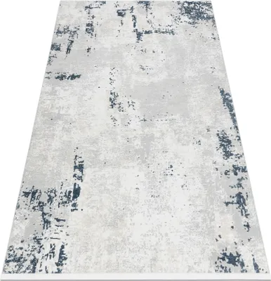 Produktbild von Moderner Teppich DUKE 51378 creme / blau - Beton, Stein strukturiert, sehr weich, Fransen Blau 180x270 cm
