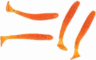 Zdjęcie produktu dla 50PCS 5cm Miękkie plastikowe przynęty wędkarskie T tail Grub Worm Baits Fish Tackle Accessory Orange