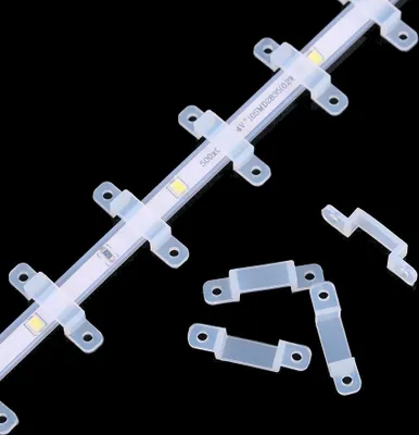 Produktbild von 50x Set Angebot Trade-Shop Wandhalterung Halterung Befestigungs Clips für LED-Strip Leuchtstreifen Schlauch Lichtschlauch Lichterkette 10mm bis 16mm