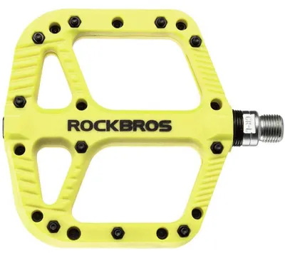 Image de Pédales de vélo Rockbros en nylon jaune fluo 2018-12AGN