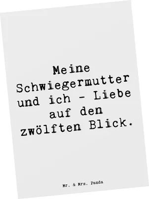 Produktbild von Mr. & Mrs. Panda Postkarte Spruch Schwiegermutter Liebe - Weiß - Geschenk, herzerwärmende Sprüche, Lächeln, Ansichtskarten, Familie, Beziehung, bildkarte, Dankbarkeit